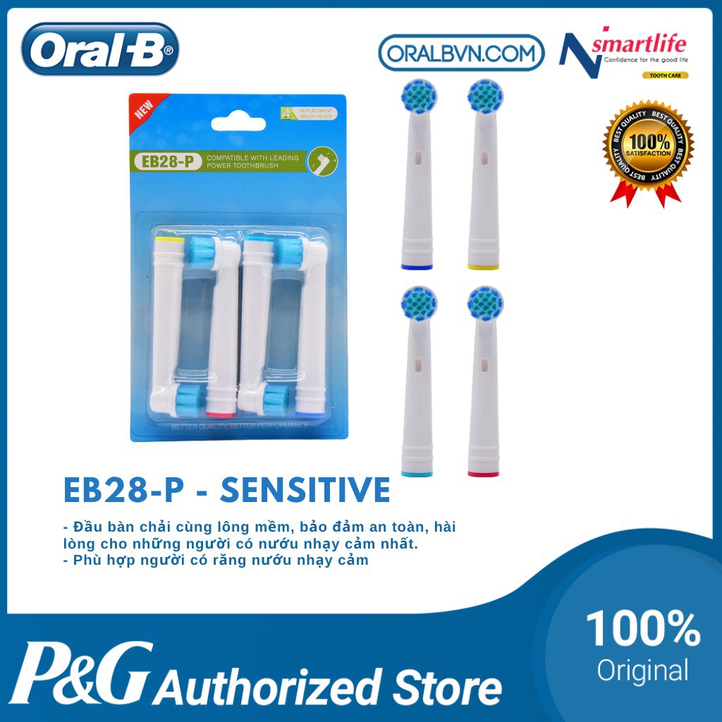 Đầu bàn chải điện thay thế EB28-P- SENSITIVE cho răng nướu nhạy cảm sản xuất theo tiêu chuẩn của Oral B