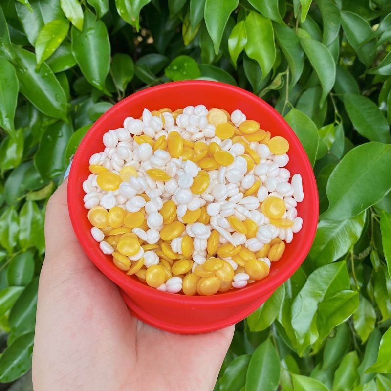 Combo waxing tại nhà:1chén silicon,100gram sáp trong(hoặc dừa),1lọ mỡ trăn N'store