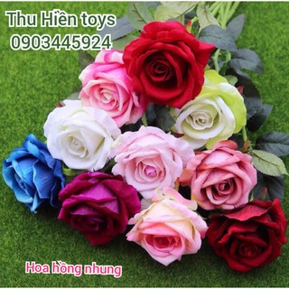 Hoa Hồng Nhung  Hoa Lụa Cao Cấp (51cm)