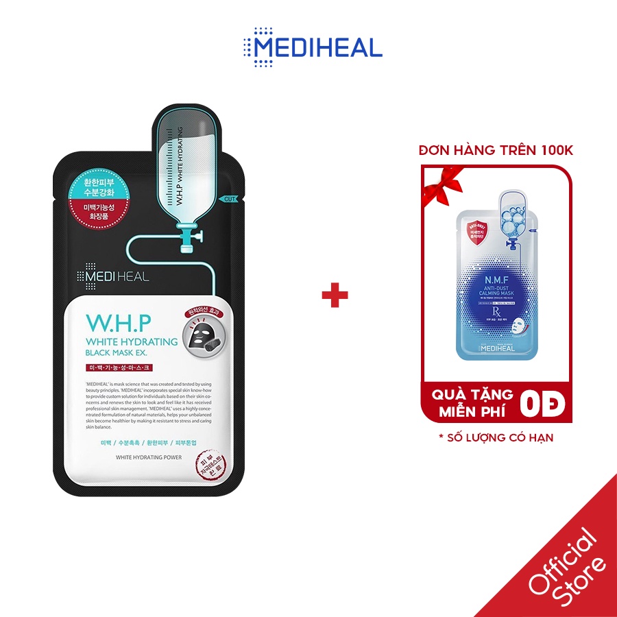 Mặt Nạ Than Hoạt Tính Giúp Làm Trắng Da Mediheal W.H.P White Hydrating Black Mask Ex 25ml [K10]