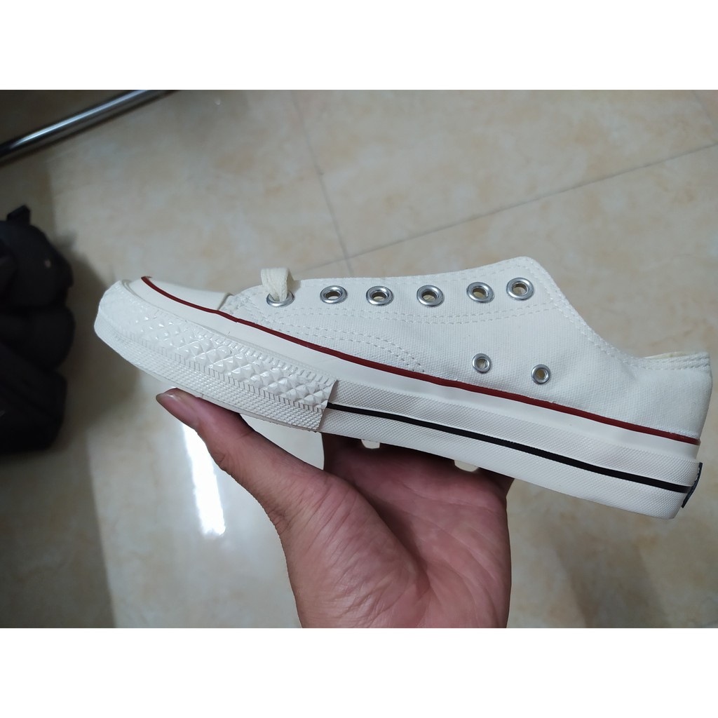 Giày thể thao nam nữ sneaker cv 1970s trắng thấp lót xanh mũi bóng