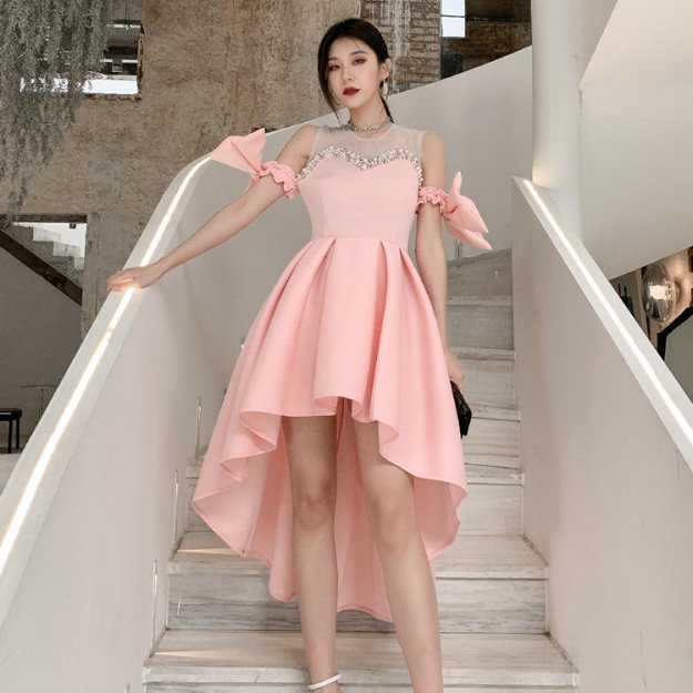 Đầm Công Chúa Xòe Cúp Viền Đá LSEOUL V1002 Ngọt Ngào Nữ Tính