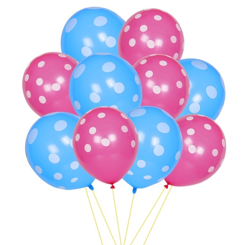 Bong Bóng 10 / 12 inch Họa Tiết Chấm Bi Hoạt Hình Nhiều Màu Trang Trí Tiệc