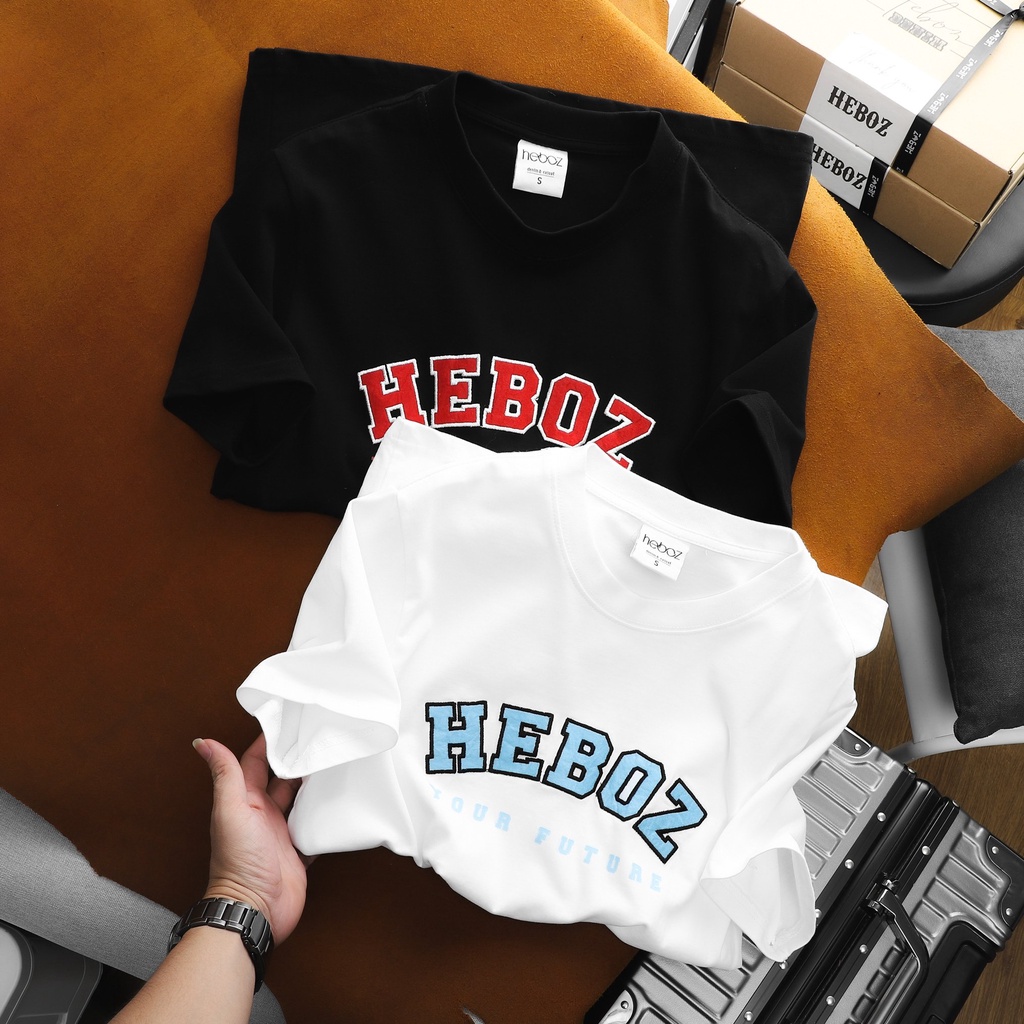 Áo thun nam HEBOZ YF 2 màu, form slimfit chất cotton 2 chiều cao cấp có thêu chữ mặt trước - 00001106