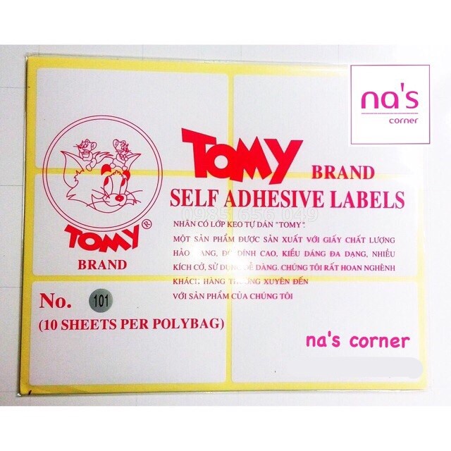 Decal nhãn dán tem dán Tomy nhiều size 10 cái/xấp mã 99-124