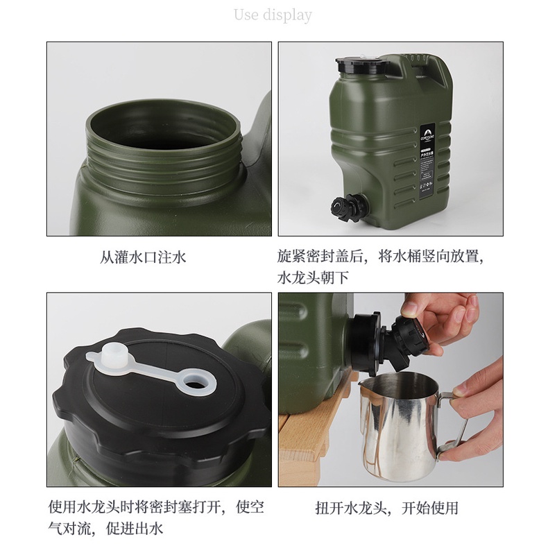 Xô Đựng Nước Dung Tích Lớn 12/18L Có Vòi Rót Tiện Dụng Cho Hoạt Động Ngoài Trời
