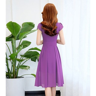 Đầm dáng dài eo cách điệu Miti