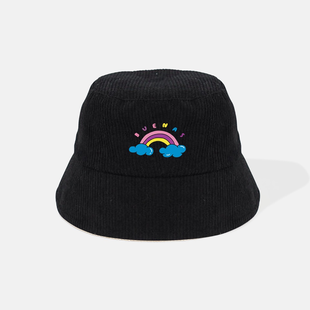 Mũ bucket vành cụp - Nón tai bèo thêu Cầu vồng BUENAS chất nhung tăm cao cấp form unisex nam nữ học sinh BT01