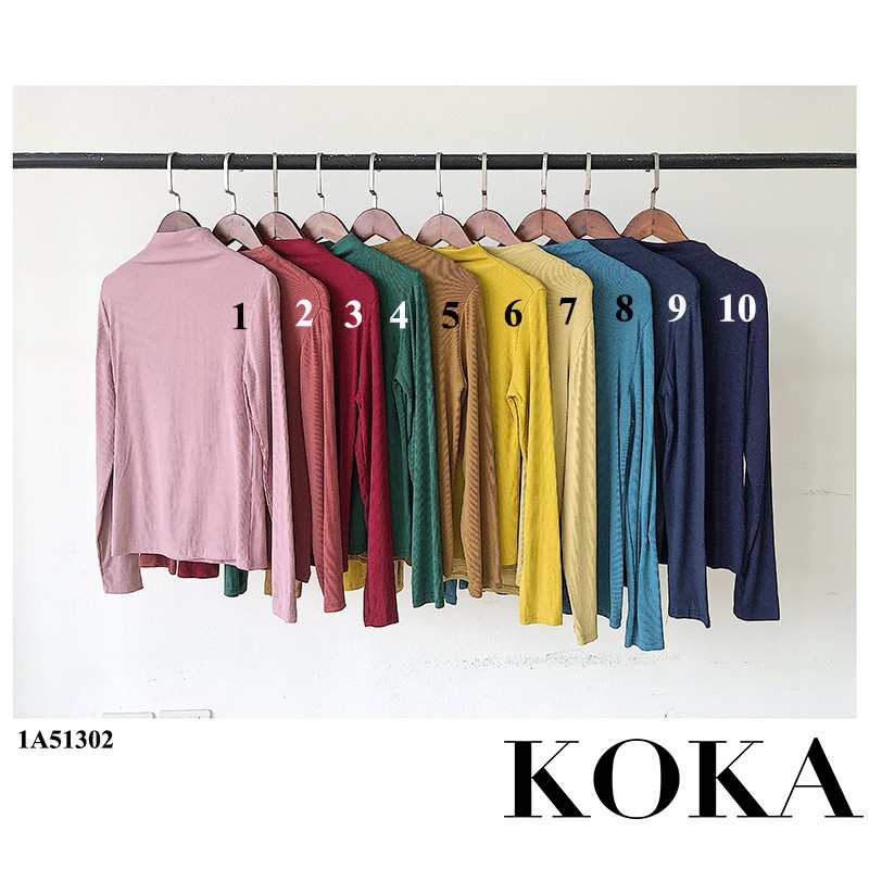 KOKA Áo kiểu cổ ba phân 51302