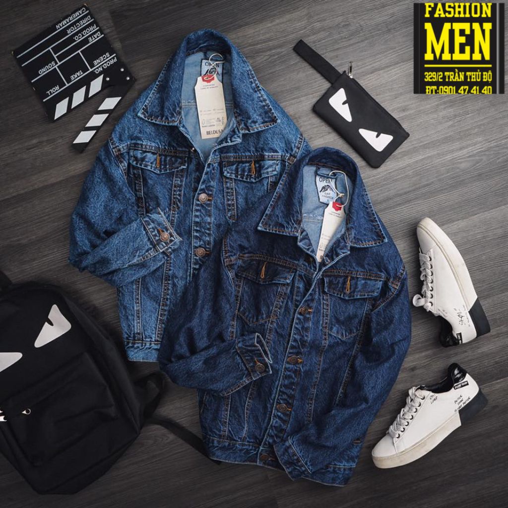 Áo Khoác Jean Nam Trung Niên, Hàng Cao Cấp ,Chất Vải Cotton Chuẩn Loại 1, Áo Bò Nam Trung Niên ,BIGSIZE 95Kg