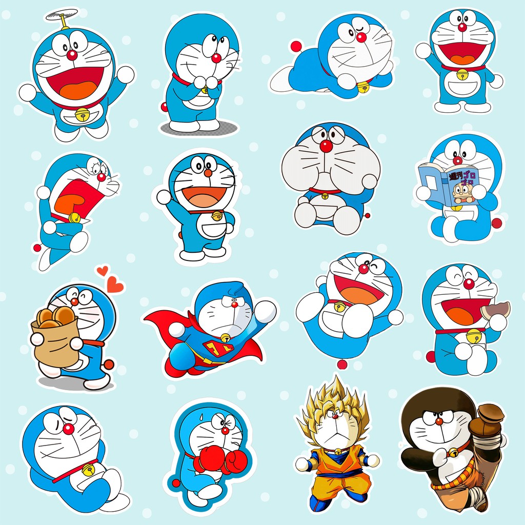 Sticker Doraemon chống nước sticker dán mũ bảo hiểm, laptop, ốp điện thoại, đàn guitar, vali, xe máy,..