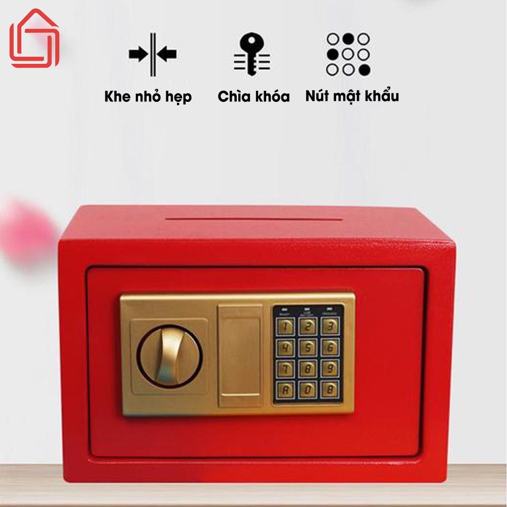 Két sắt mini chống cháy tích hợp khóa cơ và khóa điện tử an toàn - nhamoi