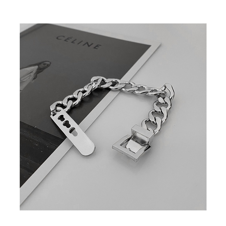 Vòng tay kim loại 19617 đơn giản phong cách punk hiphop thường ngày cho cặp đôi