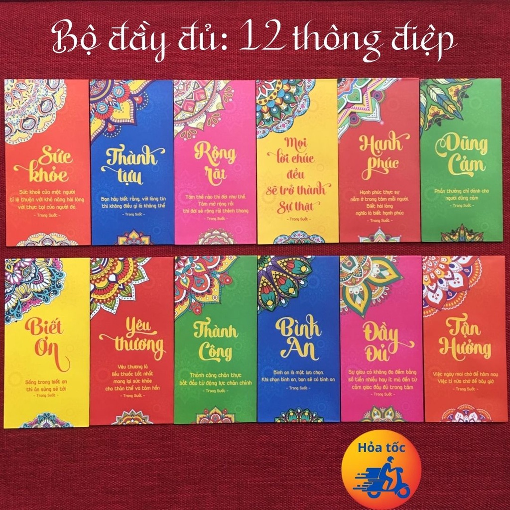 Bộ Lì xì Trong Suốt họa tiết nhà Phật Mandala [Tuyệt đẹp] - sự hoàn hảo của thế giới trong mắt Chư Phật