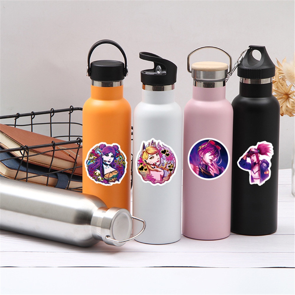 Bộ 50 miếng dán PVC chống nước hình trò chơi LOL KDA DIY trang trí điện thoại/ laptop/ guitar/ ván trượt