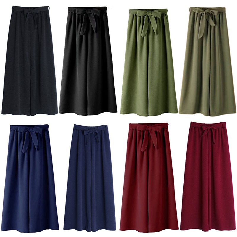 Quần ống rộng phối dây thắt eo cho nữ | BigBuy360 - bigbuy360.vn