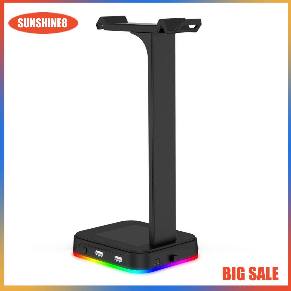 Giá đỡ tai nghe RGB 2 cổng USB để bàn tiện dụng
