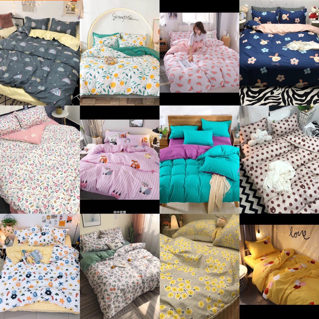 Bộ chăn ga gối cotton poly nhập khẩu các mẫu mới ( đủ kích cỡ size giường)