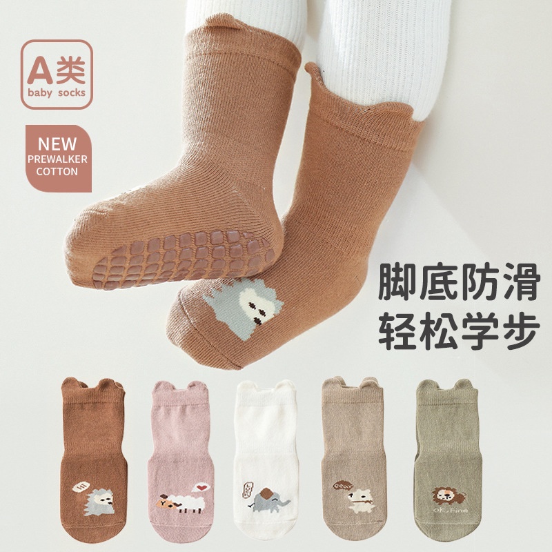 Vớ Chống Trượt Họa Tiết Hoạt Hình Thời Trang Xuân Thu Cho Bé Sơ Sinh