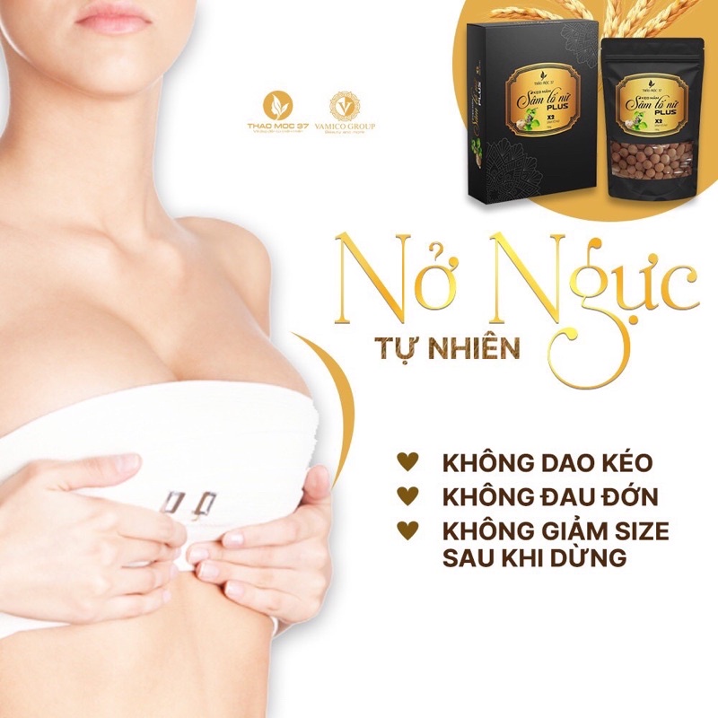 [COMBO 5 Hộp] Kẹo Mầm Sâm Tố Nữ Plus X2 Thảo Mộc 37, Tăng Size Vòng 1 Siêu Nhanh, Tăng Nội Tiết Tố Nữ.