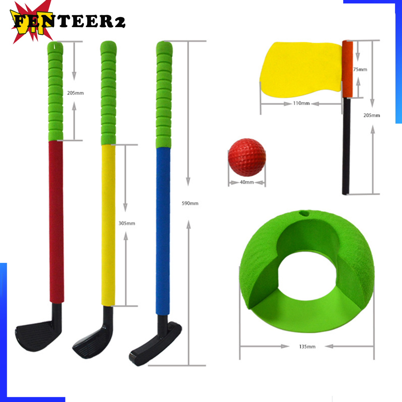 Set 3 Gậy Đánh Golf Fenteer2 Cho Trẻ Em