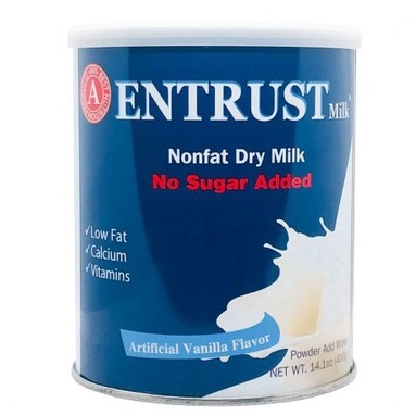 [HÀNG MỸ - DATE 9/2024] Sữa Entrust Nonfat Dry Milk 400G ( không đường dành cho người tiểu đường )