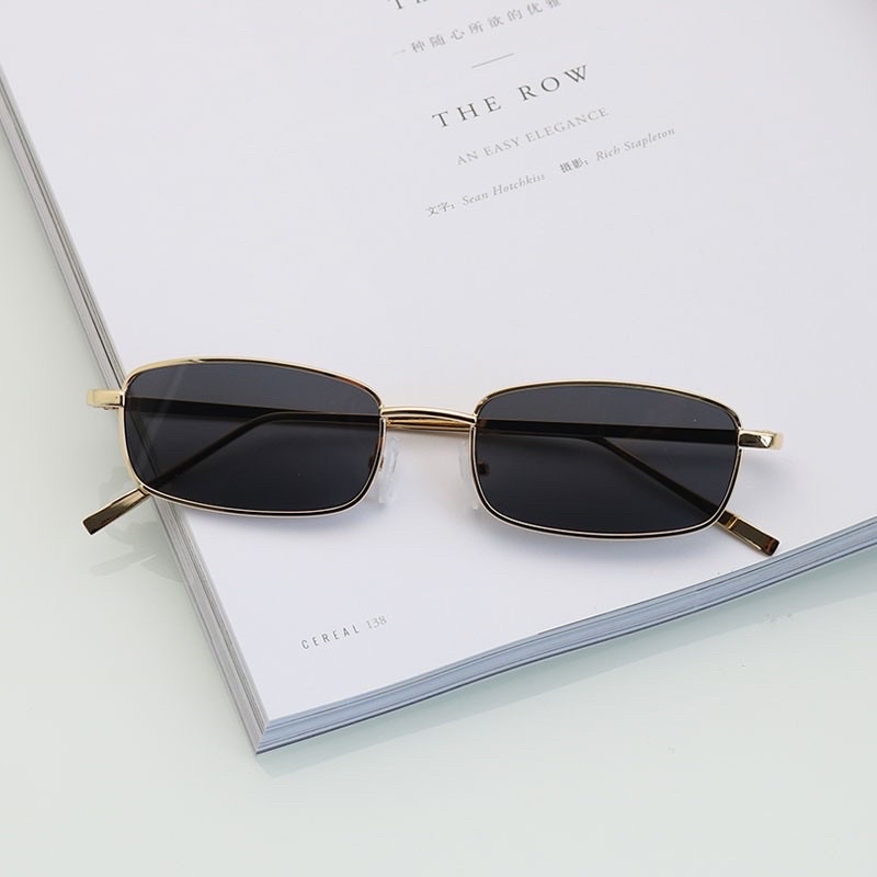 Kính chữ nhật kim loại chắc chắn hot tiktok C6 chống ánh sáng xanh, UV400  Jolie eyewear