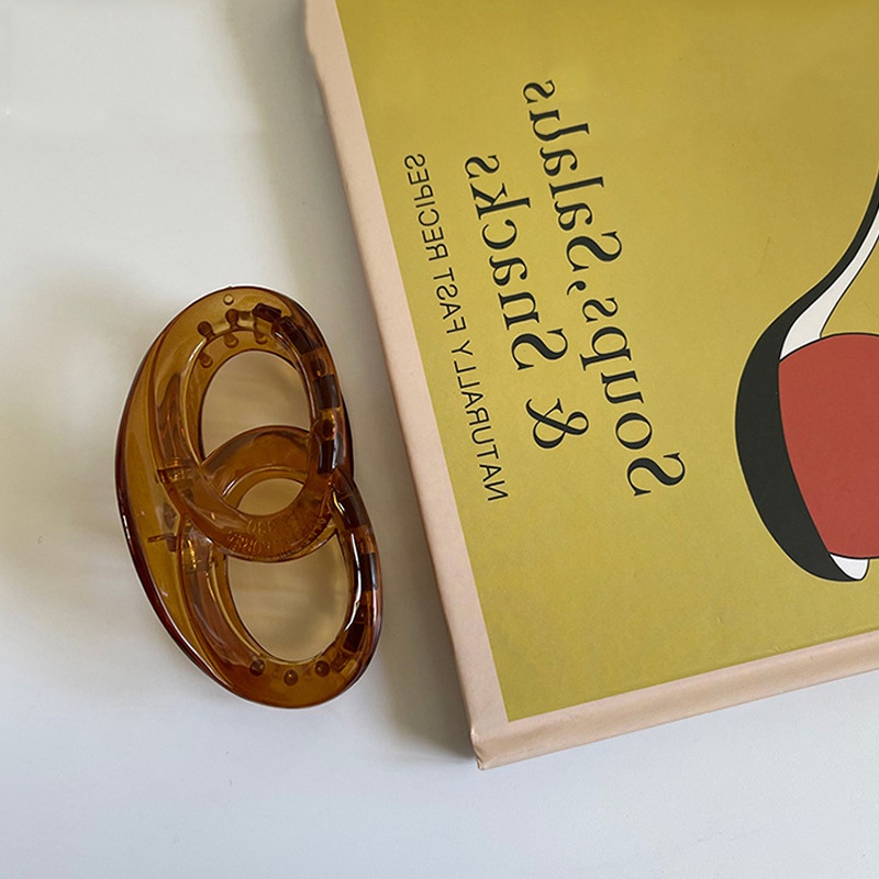 Kẹp tóc càng cua màu nâu trong suốt phong cách cổ điển