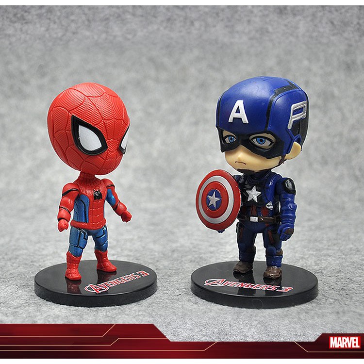 Bộ mô hình 6 siêu anh hùng Marvel Avengers trang trí bánh kem, topper trang trí bánh