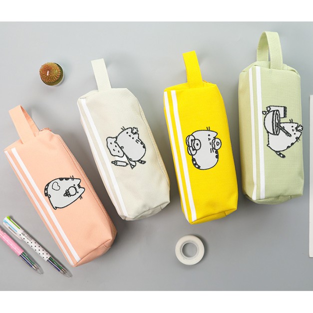 Hộp bút thêu pusheen pastel nhiều ngăn HBNT5 hộp bút cute dễ thương hoạt hình đáng yêu