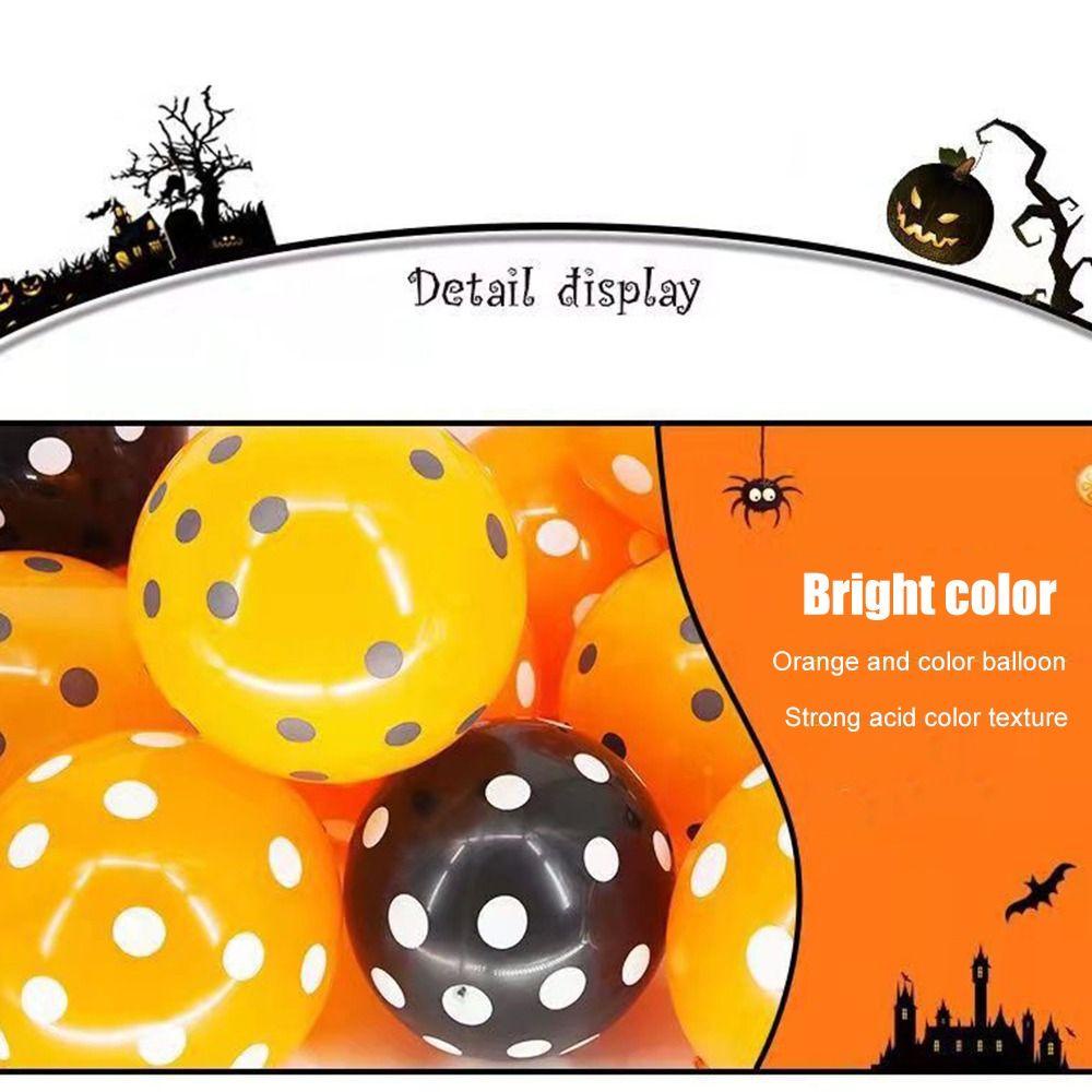 Set 100 Quả Bí Ngô Bơm Hơi Màu Đen Cam Chất Lượng Cao