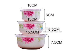 Bộ 3 bát sứ hút chân không
