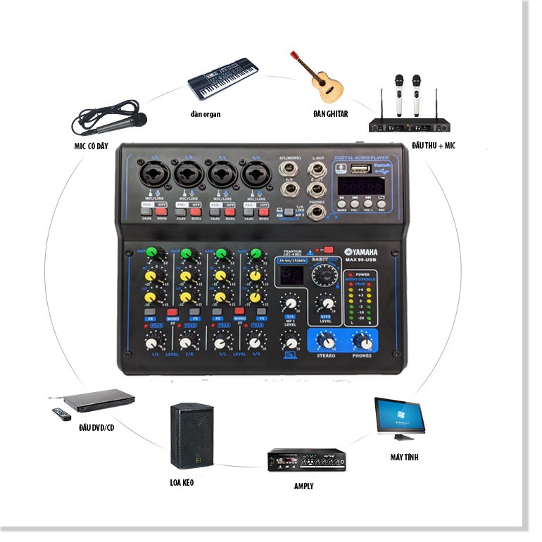 [HOT NHẤT HIỆN NAY]🎼️BỘ MIXER YAMAHA MAX99 - MIXER Tích Hợp 16 Chế Độ Vang Số  Âm Thanh Chuyên Nghiệp  Mixer MAX99 Tích