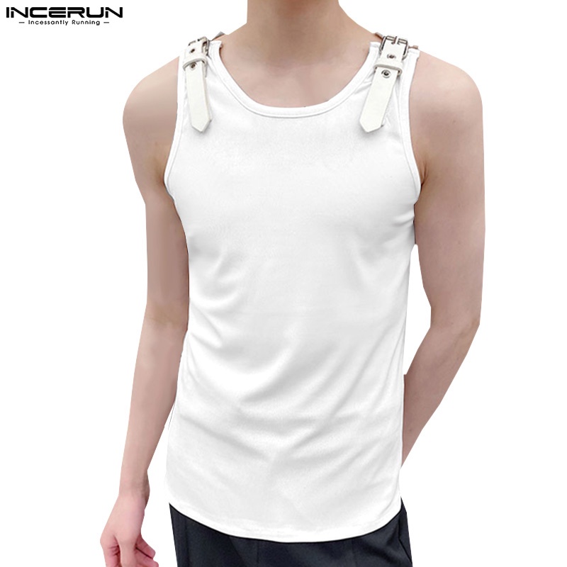 Áo sát nách INCERUN cổ tròn thời trang cho nam