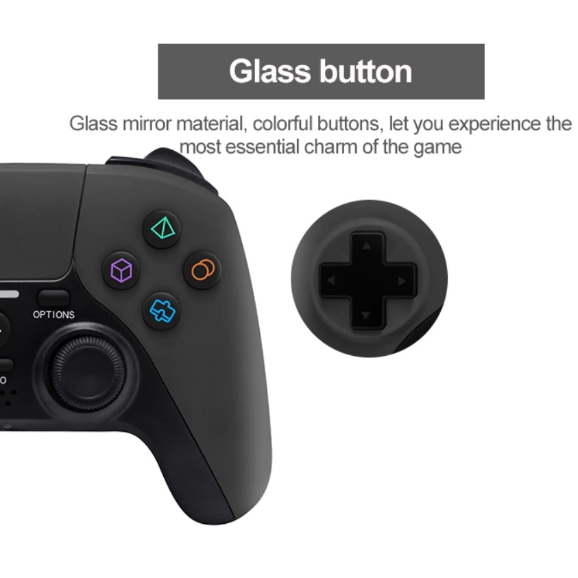 Tay Cầm Chơi Game Không Dây P4 Wireless Controller Cho PC / Laptop / PS3 / PS4 / Android / IOS / Dual Rung Mẫu Mới 2021