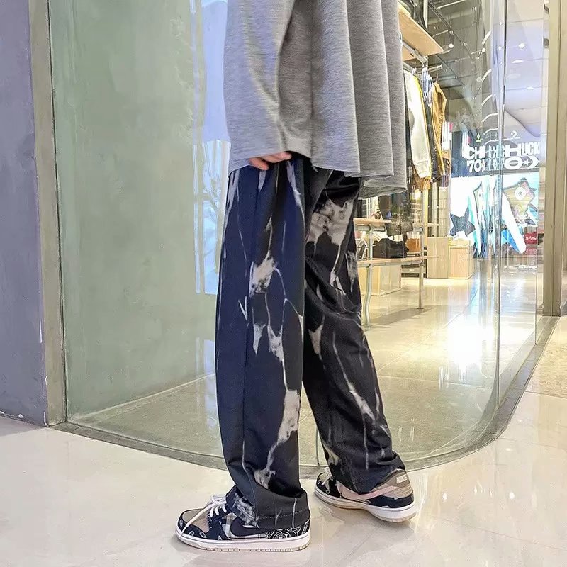 Quần ống rộng in họa tiết thời trang độc đáo phong cách Hàn Quốc cho nam