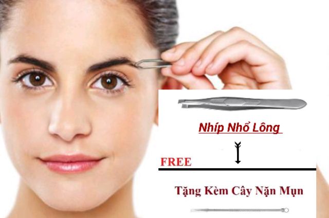 Nhíp Nhổ Lông Tiện Dụng Tặng Cây Nặn Mụn 2 Đầu