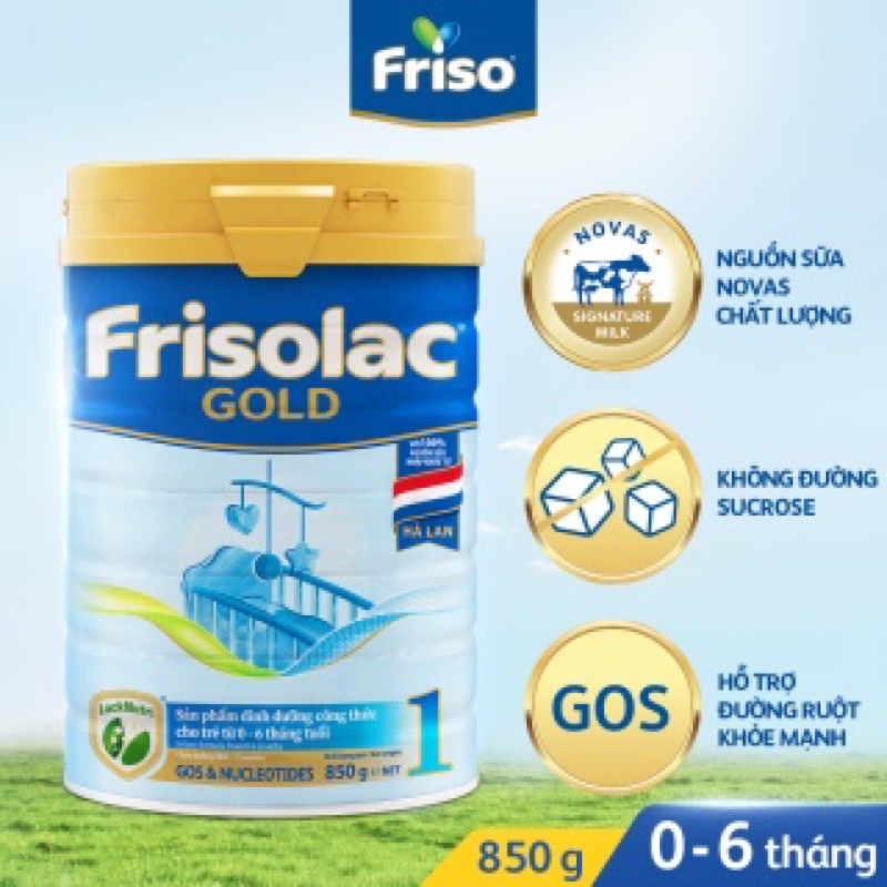 Sữa bột Frisolac Gold 1 850g (mẫu mới)