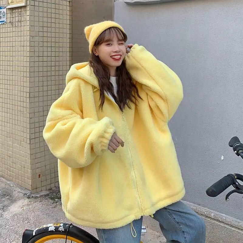 Áo sweater nhung dày thời trang thu đông 2020 phong cách thời trang Hong Kong cho nữ