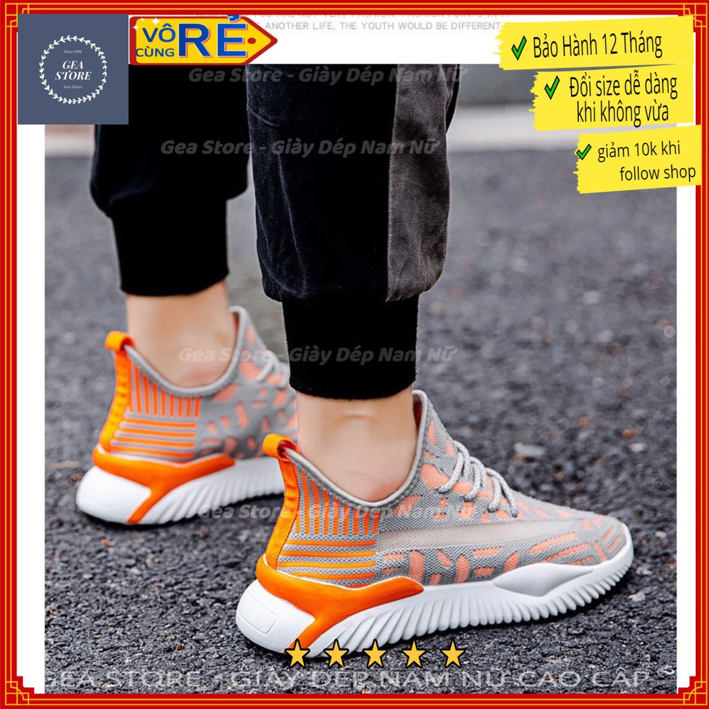 Giày sneaker nam lưới cam đen gea, giày tập gym thể thao sport đẹp cao cấp trẻ trung phong cách hàn quốc - Mã GEATT03 | BigBuy360 - bigbuy360.vn