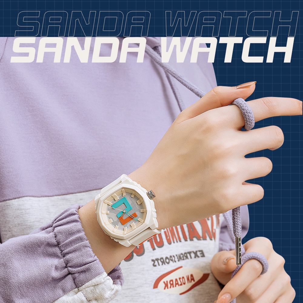 Đồng hồ thể thao Sanda pixel 3206-11 chống thấm nước màu trơn thời trang cho nam và nữ