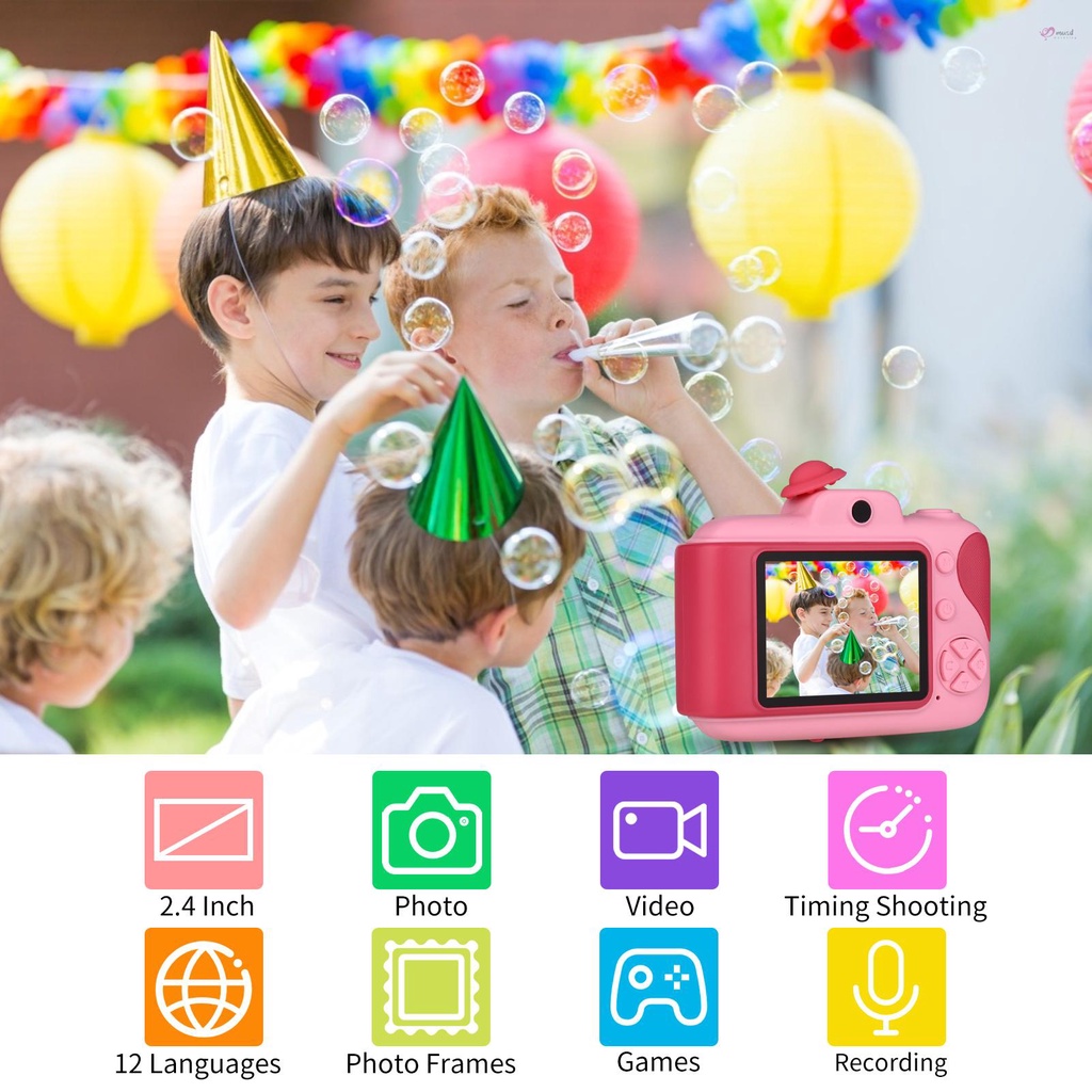 Camera kỹ thuật số dễ thương cho bé gái 3-12 tuổi 1080P HD màn hình 2.4 Inch 32GB
 | BigBuy360 - bigbuy360.vn