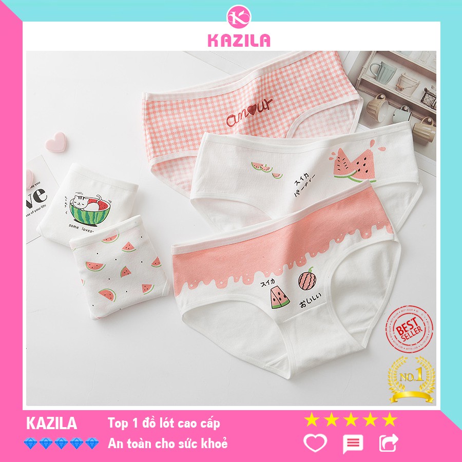 [Mã 12FASHIONSALE1 giảm 10K đơn 50K] Quần lót Teen nữ dễ thương hình Dưa Hấu, Quần lót nữ cotton kháng khuẩn Kazila QLT6 | BigBuy360 - bigbuy360.vn