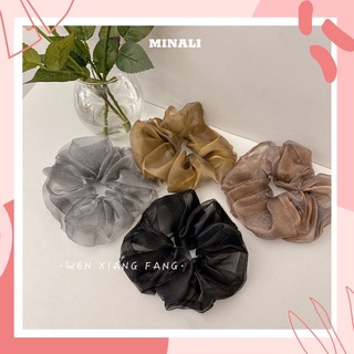 Buộc Tóc Scrunchies Satin Cao Cấp Nhiều Màu Đáng Yêu MINALI