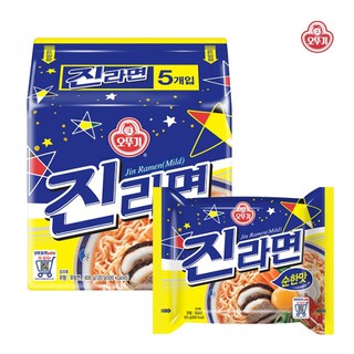 Lốc 5 Mì Jin Ottogi Không Cay Gói 120G