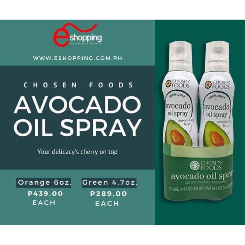 Dầu quả bơ Avocado Oil Chosen Foods dạng xịt