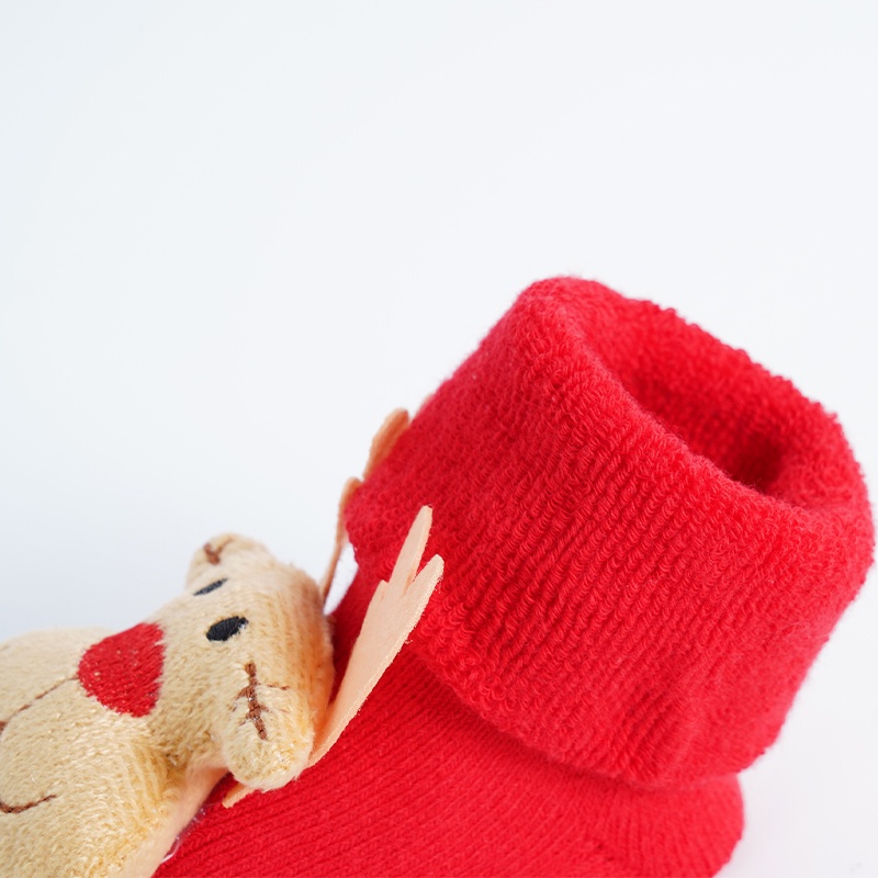 Vớ Em Bé / Vớ Ngắn Bằng Vải Cotton Dày Ấm Áp Chống Trượt Hình Ông Già Noel / Tuần Lộc Giáng Sinh