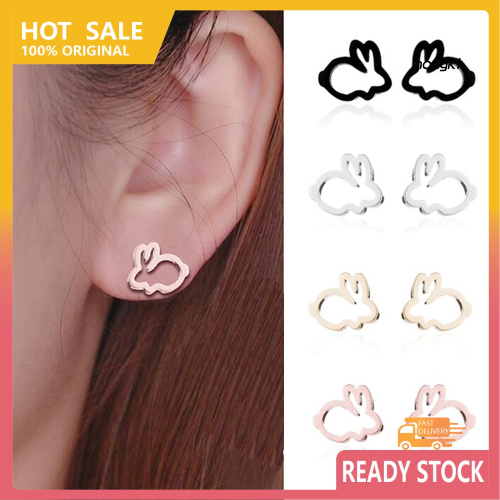 Khuyên tai hình thỏ rỗng thời trang dễ thương cho nữ