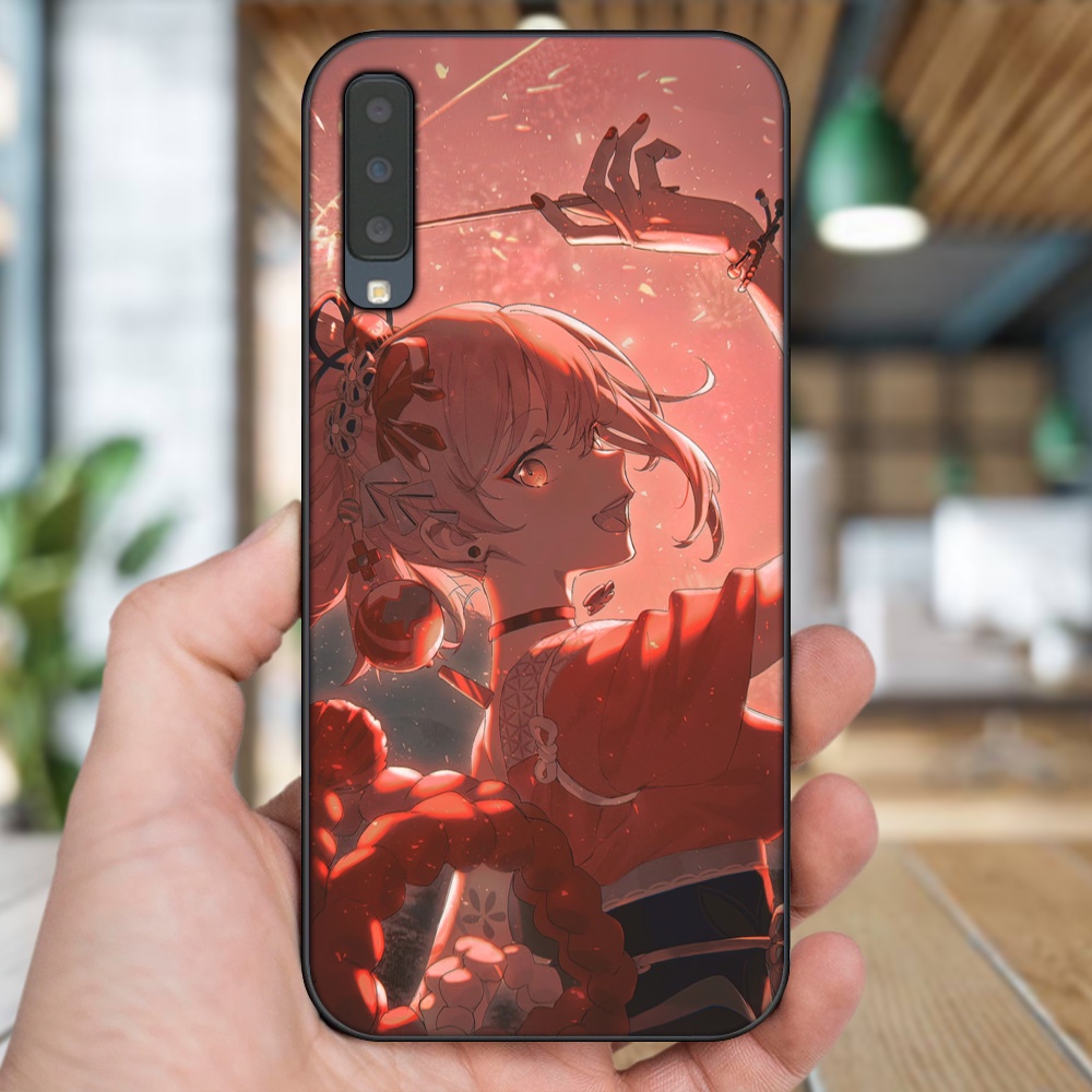 Ốp lưng Samsung A7 2018 viền đen in hình Yoimiya Genshin Impact