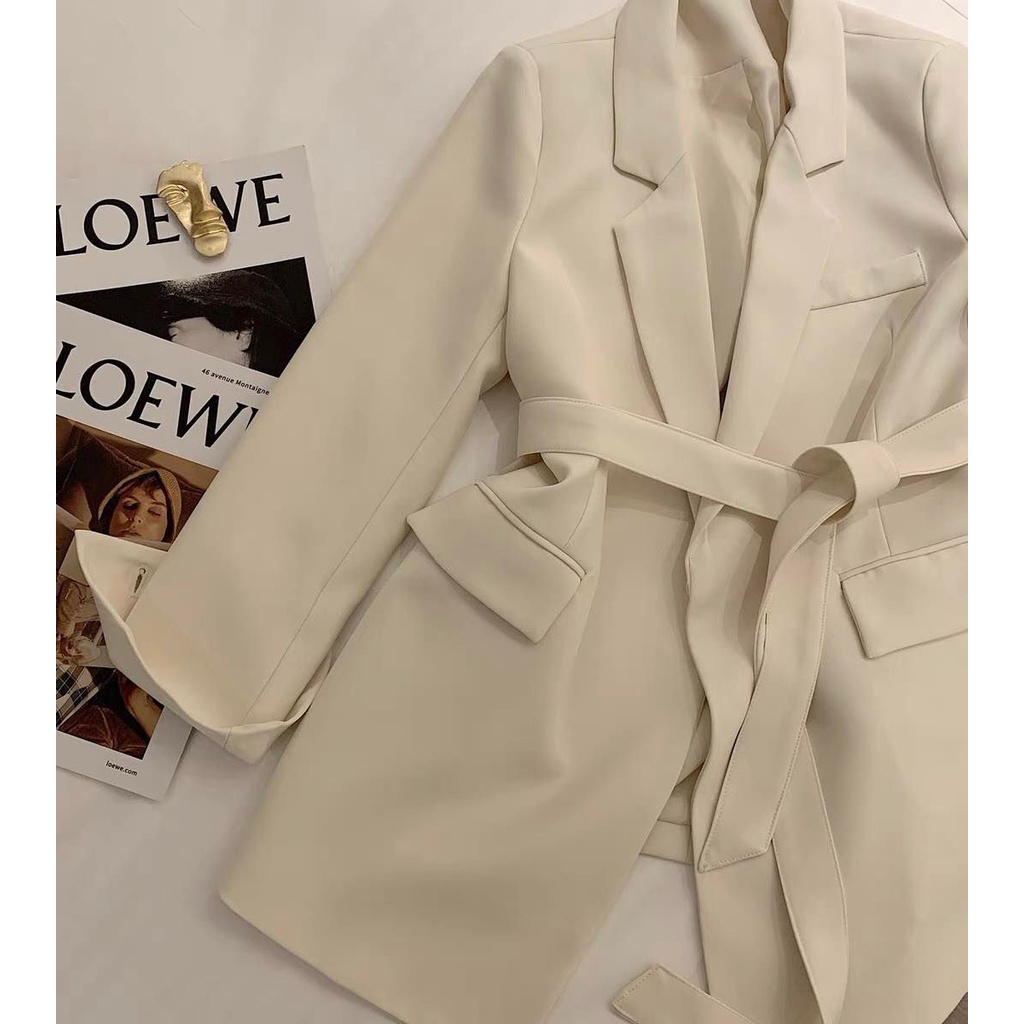 I.CHIC - Áo Vest VE010 dáng dài có đai thắt sang chảnh